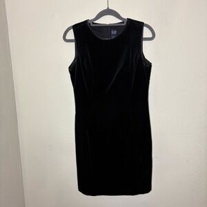 Vintage GAP Women's Black Velvet Sleeveless Sheath Dress Size 4